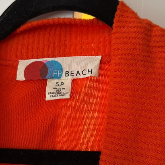 FREE PEOPLE BEACH orange wrap sweater - Picture 3 of 4